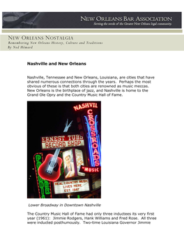 NEW ORLEANS NOSTALGIA Remembering New Orleans History, Culture and Traditions by Ned Hémard