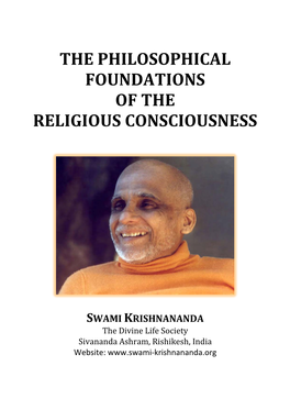 The Philosophical Foundations of the Religious Consciousness