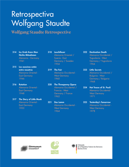 Retrospectiva Wolfgang Staudte Wolfgang Staudte Retrospective