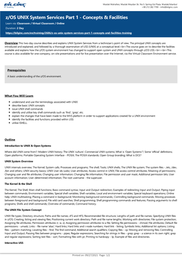 Z/OS UNIX System Services Part 1