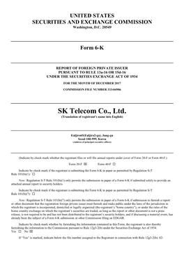 SK Telecom Co., Ltd. (Translation of Registrant’S Name Into English)