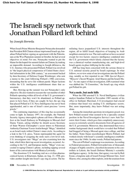 The Israeli Spy Network That Jonathan Pollard Left Behind