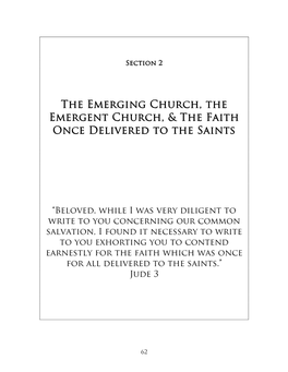 The Emergent/Emerging Church: a Missiological Perspective1