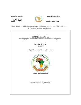 DRAFT Afcfta Business Forum 17 March 2018 REV 2