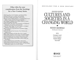 WENDY GRISWOLD John Markoff Northwestern University Work in the Old and New Economies, Peter Meiksins and Stephen Sweet