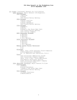 4Th Army Assault on the Hindenburg Line, 28-30 September 1918