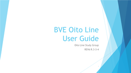 BVE Oitoline User Guide