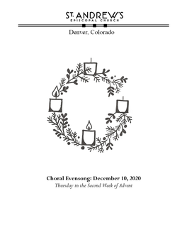 Choral Evensong: December 10, 2020 Thursday in the Second Week of Advent