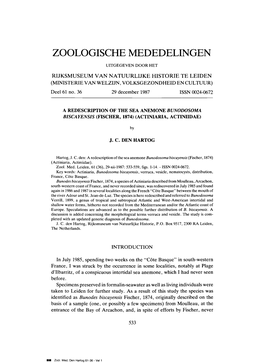 Zoologische Mededelingen