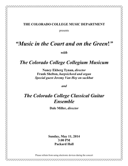 The Colorado College Music Department