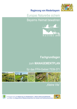 Managementplan Für Das FFH-Gebiet 7539-371 Kleine Vils