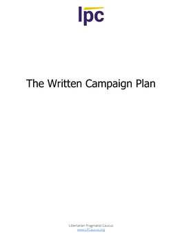 The Written Campaign Plan