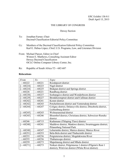 EPC Exhibit 138-9.1 Draft April 15, 2015 the LIBRARY OF