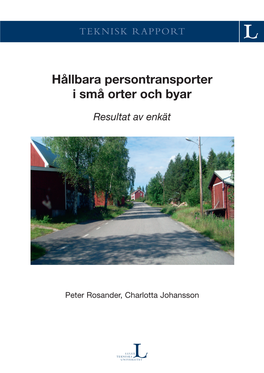 Hållbara Persontransporter I Små Orter Och Byar