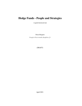 Hedge Funds - People and Strategies