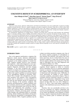 Cognitive Deficit in Schizophrenia: an Overview