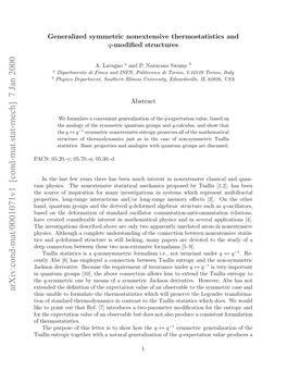 Cond-Mat.Stat-Mech] 7 Jan 2000 O H Xetto Au Fa Bevbebtde O Loprodu Also Not Modiﬁcat Does Two-Parameter but Thermostatistics