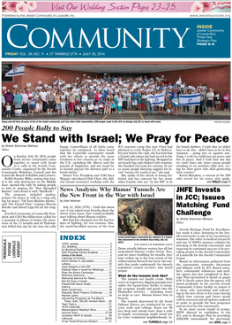 We Stand with Israel; We Pray for Peace by Shiela Steinman Wallace Began