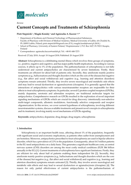 Current Concepts and Treatments of Schizophrenia