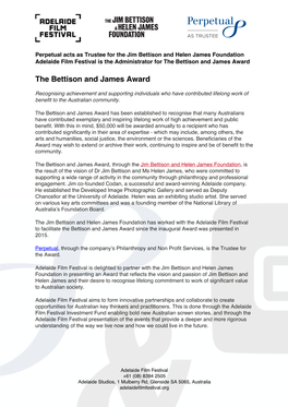 The Bettison and James Award