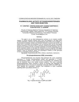 Pharmacologic Activity of Phosphodiesterases and Their Inhibitors