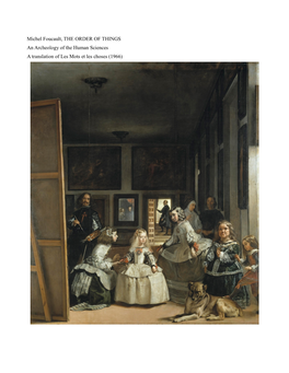 Michel Foucault, “Las Meninas,” from the Order of Things