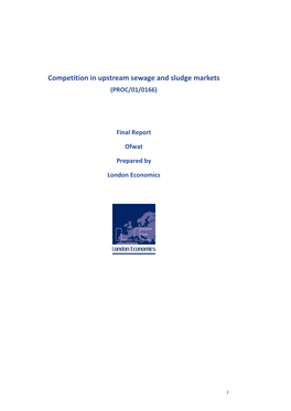 Competition in Upstream Sewage and Sludge Markets (PROC/01/0166)
