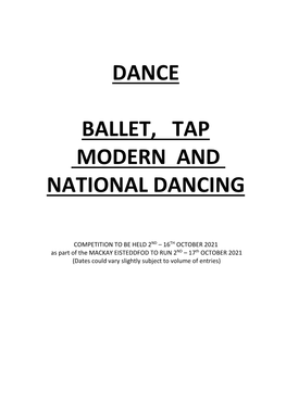 Dance Schedule