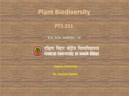 Plant Biodiversity