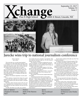 Jarecke Wins Trip to National Journalism Conference Amelia Jarecke Was No Better Time to Be a Journalist,” She Explained