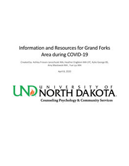 Information and Resources for Grand Forks Area During COVID-19