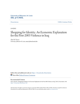 An Economic Explanation for the Post-2003 Violence in Iraq Alan M