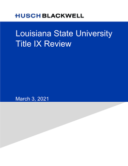 Louisiana State University Title IX Review