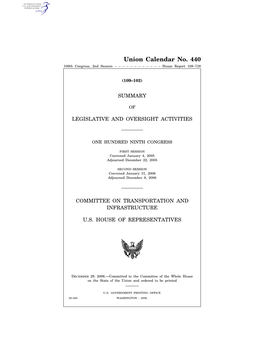 Union Calendar No. 440 109Th Congress, 2Nd Session – – – – – – – – – – – – House Report 109–738