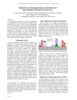 Vibrating Wire R&D for Alignment Of