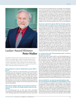 Lasker Award Winner Peter Walter