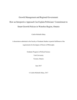 Growth Management and Regional Government