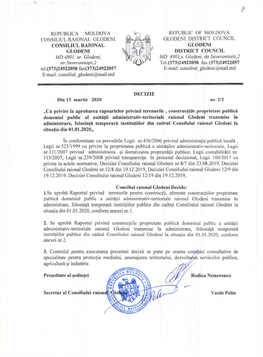 Republica Moldova Consiliul Raional Glodeni Consiliul