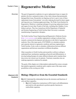 Regenerative Medicine Chapter