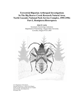 Terrestrial Riparian Arthropod Investigations in the Big Beaver Creek Research Natural Area, North Cascades National Park Serv