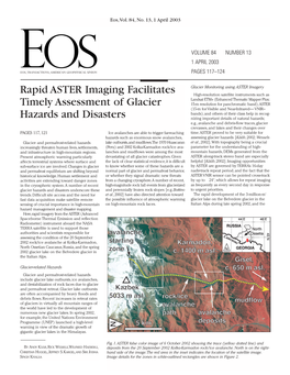 Rapid ASTER Imaging Facilitates Timely Assessment of Glacier
