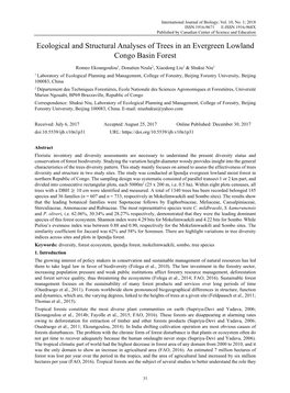 Ecological and Structural Analyses of Trees in an Evergreen Lowland Congo Basin Forest