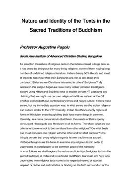 Nature and Identity of the Texts in the Sacred Traditions of Buddhism