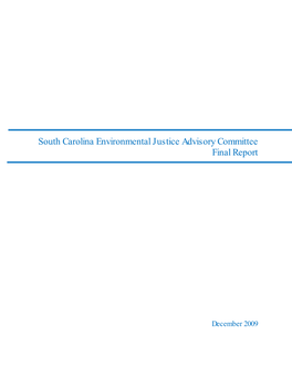 South Carolina Environmental Justice Advisory Committee Final Report