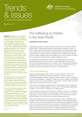 The Trafficking of Children in the Asia–Pacific