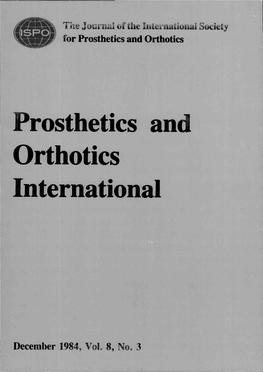 Prosthetics and Orthotics International