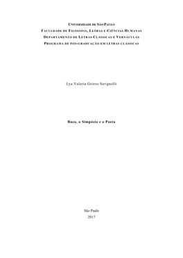 Lya Valeria Grizzo Serignolli Baco, O Simpósio E O Poeta São Paulo 2017