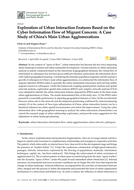 Exploration of Urban Interaction Features Based on the Cyber Information Flow of Migrant Concern: a Case Study of China’S Main Urban Agglomerations