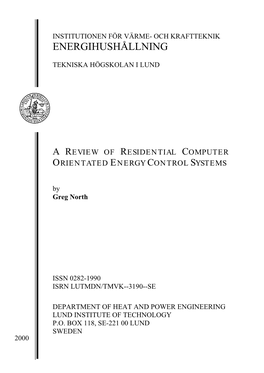 Residential Computer Orientated Energy Control Systems