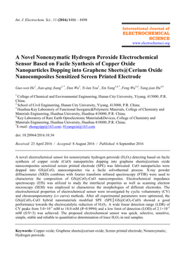 A Novel Nonenzymatic Hydrogen Peroxide Electrochemical Sensor